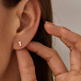 Opal Dot Studs - Silver