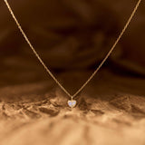 Luminous Heart Moonstone Necklace: Silver