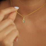 Vintage Oval Topaz Gemstone Pendant Necklace