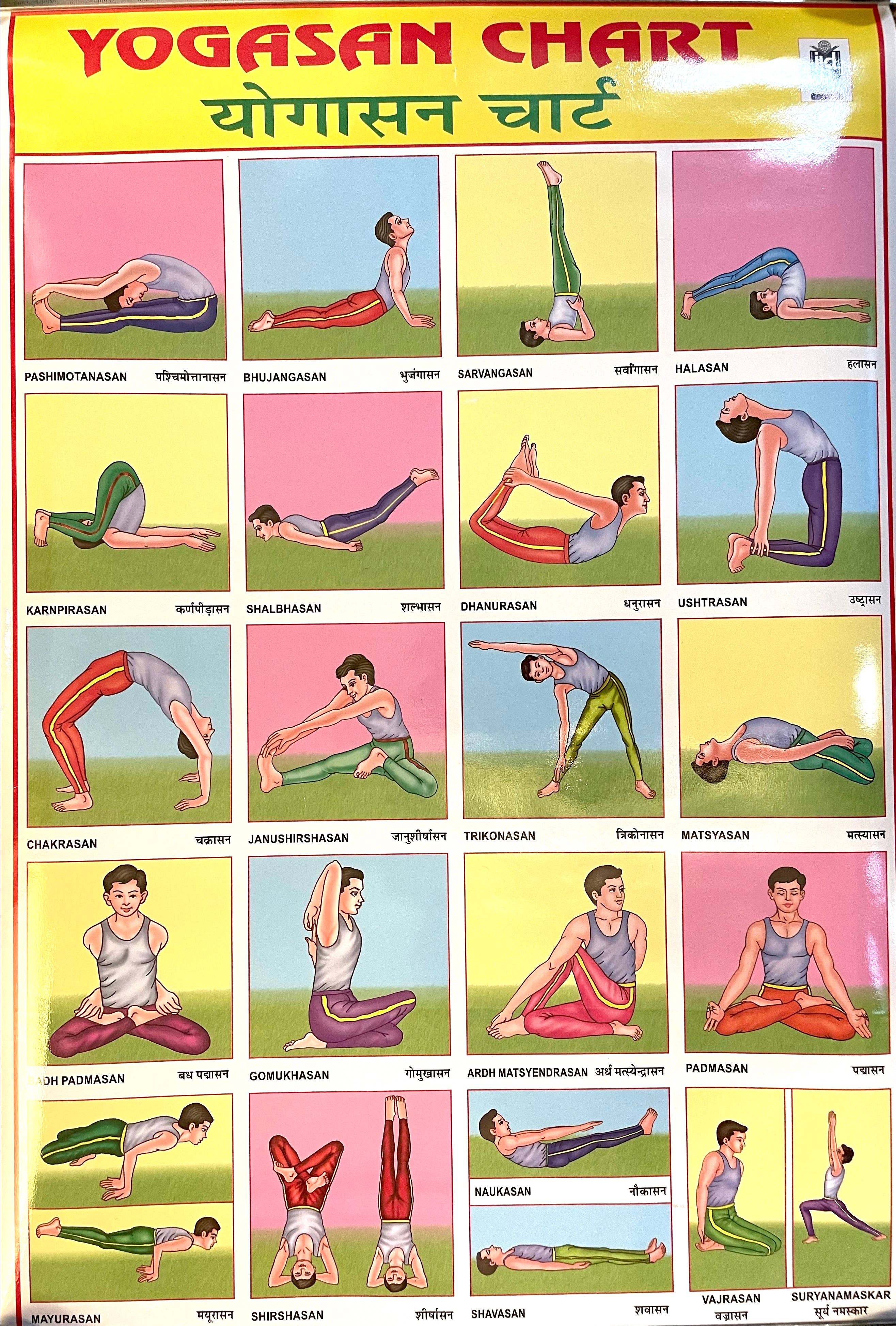 Yogasan Chart, India – The Wayfinder Society