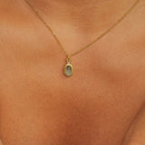 Vintage Oval Topaz Gemstone Pendant Necklace