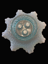 Fenton - Sea Blue Opalescent Diamond Lace Epergne - 1950s