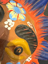 Folk Art Sun Face Wall Plaque - Circa 1950s-70 - Mexico