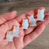 Gemstone Owl Figurine – Small Crystal Owl Decor : Tiger Eye