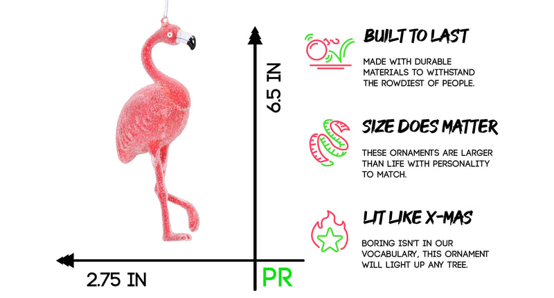 Flamingo Glass Ornament