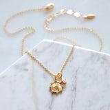 Opal CZ Star Coin Necklace 