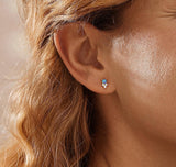 Tiny Blue Opal Studs for Effortless Everyday Style: 18K Gold