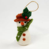 Snowman Nepali Felt Ornament