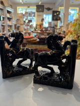 Dark Horses - 1960s Terracotta Bookends