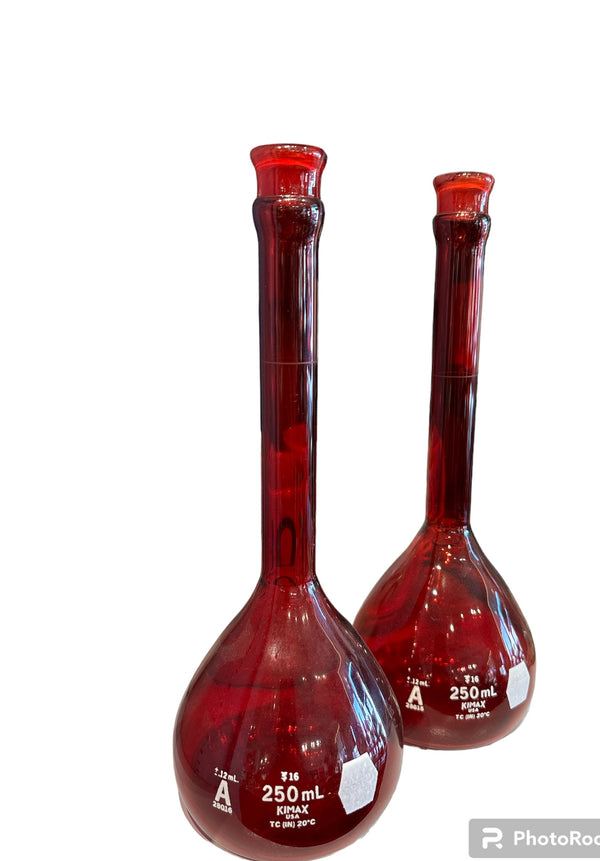 Kimax 250ml Ruby Red Erlenmeyer Flask - pre 1970s