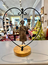 Piccolo Signora Old Italian Ex-voto on Heart Stand