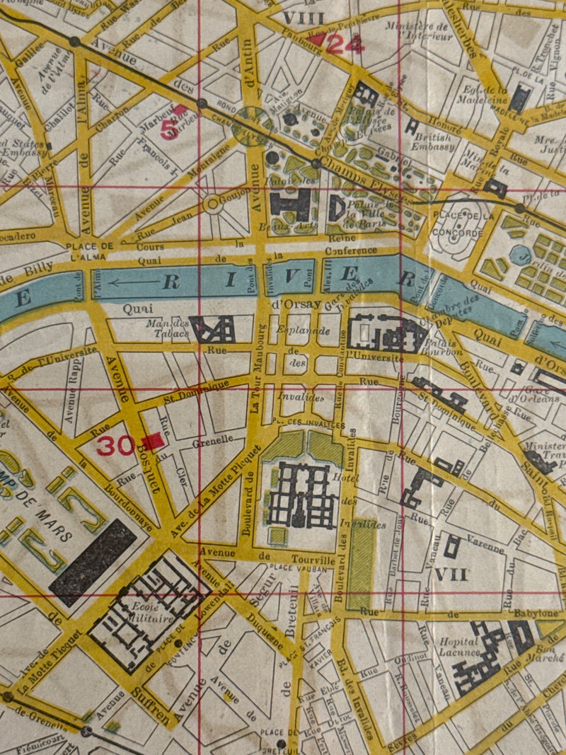 Antique American Express Paris and London Map (1910)