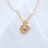 Opal CZ Star Coin Necklace 