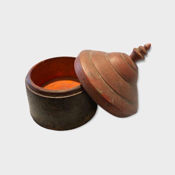 Vintage Tikka Pot - Hand Carved and Painted
