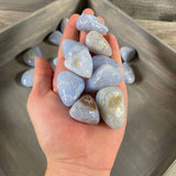 Blue Chalcedony Tumbled Stones – 1 LB Bulk for Crystal Shops