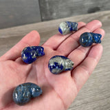 Sleeping Cat Gemstone Figurine – Carved Crystal Cat Decor: Opalite (Man Made)