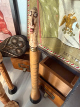 Hand Carved Folk Bone Cane Pommels - c. Late 1800s