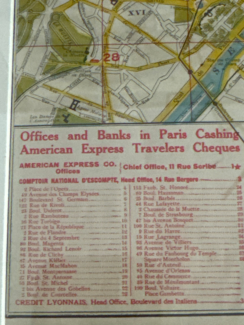 Antique American Express Paris and London Map (1910)
