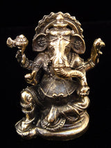 Mini Brass Seated Ganesh