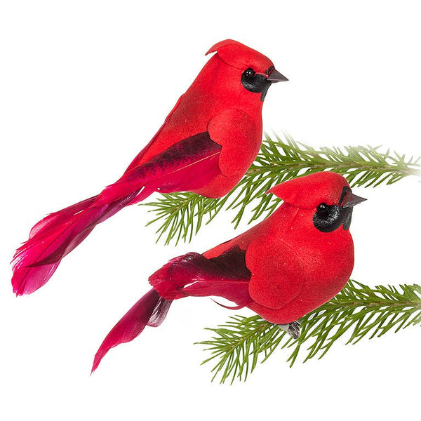 Red Cardinal Bird Clip-2 Assorted-3.5"L