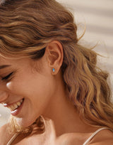Tiny Blue Opal Studs for Effortless Everyday Style: 18K Gold