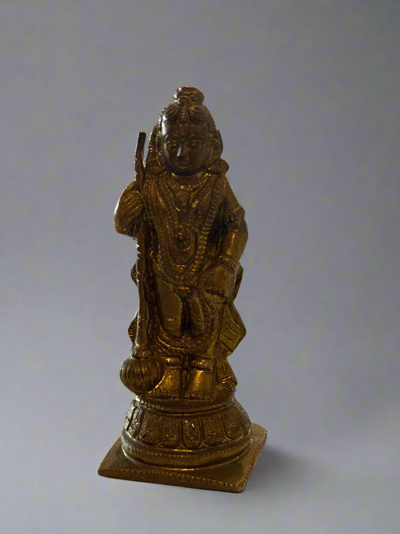 Vishnu Figurine - Older, 3.5", Solid, "Golden" Brass