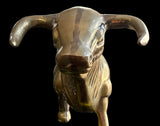 Bull Run - Large Vintage Iberian Brass Toro Bravo - Mid-20th Century - 10"