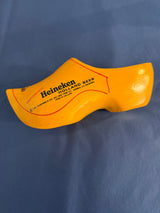 The Smiling e • 1970s Heineken Wooden Promotional Clog