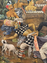 Traditional Indonesian Painting - Balinese Barong Ritual Dance - 1960/70s