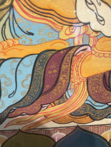 Manjushri (Jampalyang) - Framed Thangka - Sight 12.25" x 15.75"