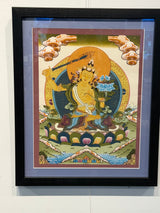 Manjushri (Jampalyang) - Framed Thangka - Sight 12.25" x 15.75"