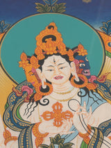Ushnishavijaya (Namgyalma) - Framed Thangka - Sight 12.5" x 16.75"