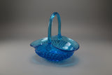 Indiana Glass Tiara Blue Diamond Basket