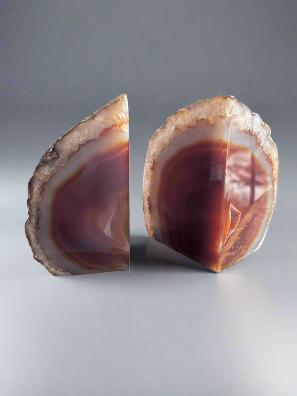 Medium Agate Bookends - Premium Natural Stone Trim