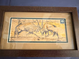 Battling Gemsbok - Original art correspondence postal cover, colored pencil on envelope, 1975