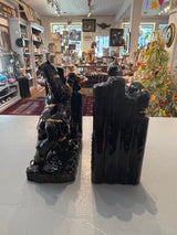 Dark Horses - 1960s Terracotta Bookends