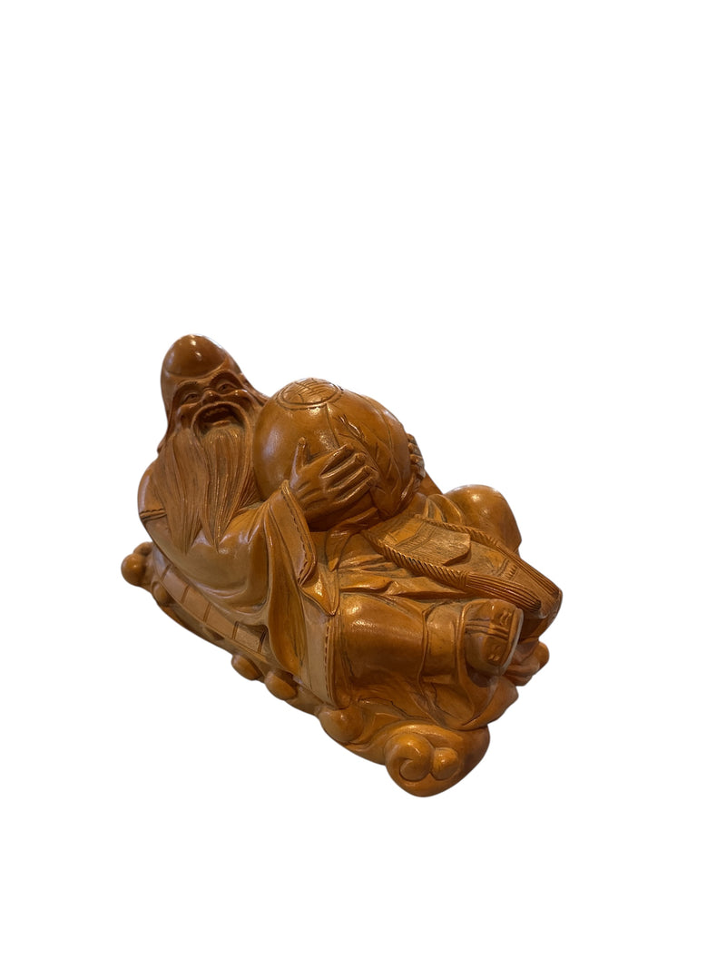 Zhoulao Hand Carved Boxwood "Bookend"