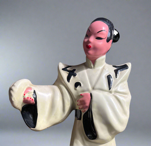 Japanese Geisha Chalkware Statues - 1960s