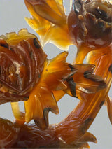 Birds of Paradise in Carved Carnelian Agate - 12" Wide