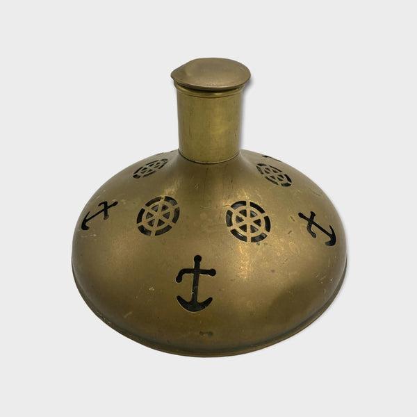 Glass-lined Brass Nautical Decanter