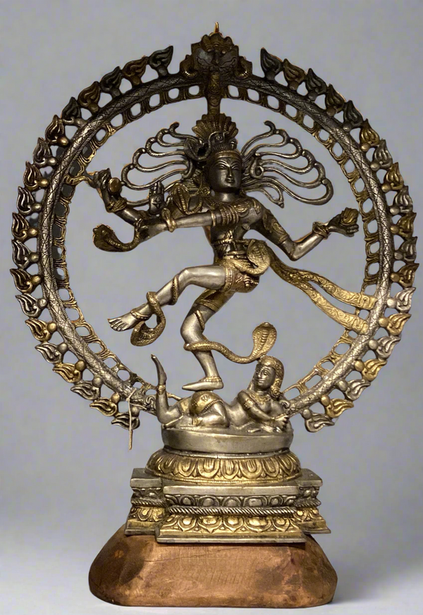 Nataraja - Dancing Lord Shiva - White Brass