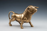 Bull Run - Large Vintage Iberian Brass Toro Bravo - Mid-20th Century - 10"