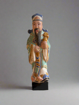 Unique Porcelain Famille Rose Statues - Prosperity, Fortune, Longevity