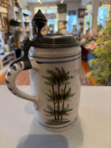 Antique German Hand-Painted Salt-Glazed Stoneware Stein - Circa 1915