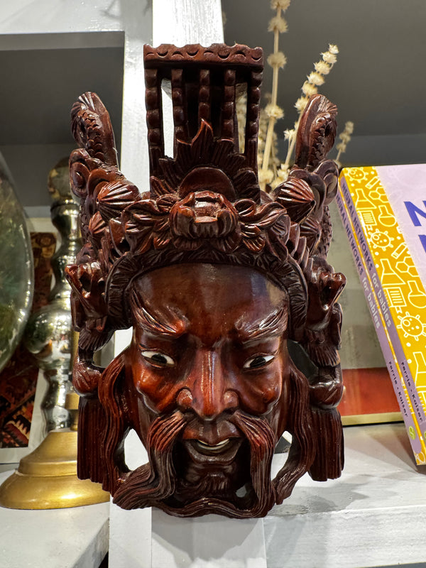 Near Perfect Tiny Guan Yu Rosewood mask