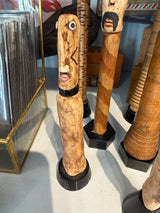 Hand Carved Folk Bone Cane Pommels - c. Late 1800s