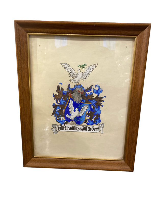 Hand Painted Heinrich Sack Family Foundation Crest