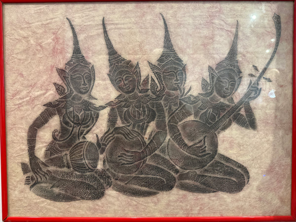 Thai Court Musician Temple Rubbing
