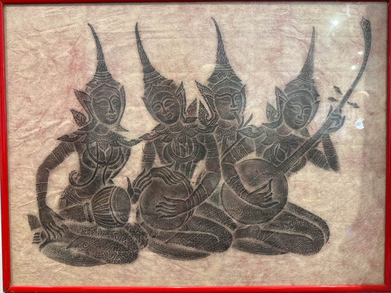 Thai Court Musician Temple Rubbing