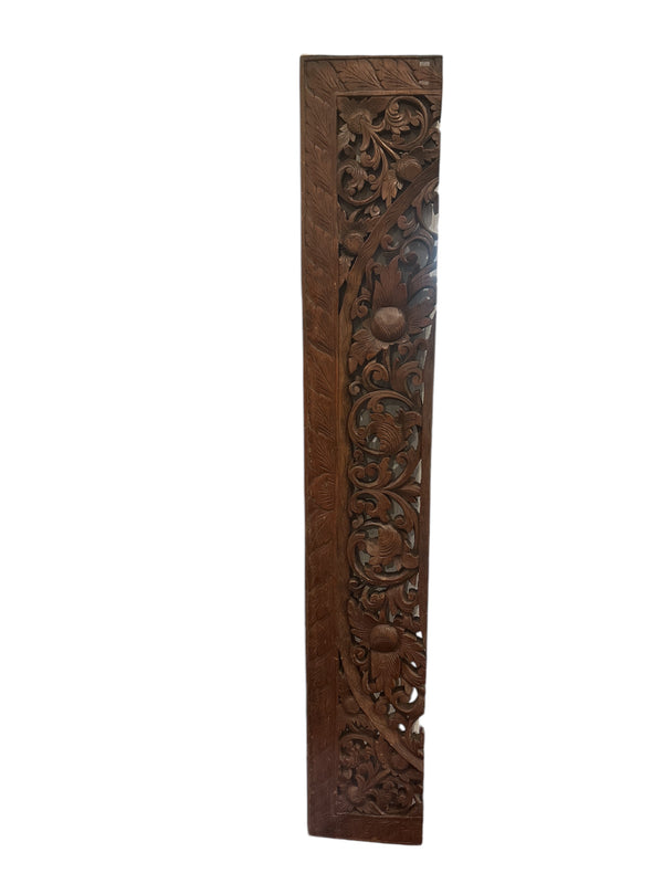 Heavily Carved  Teak Thai Architectural Lintel - 6' x 1' x 1.3"